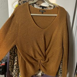 Knotted cropped sweater